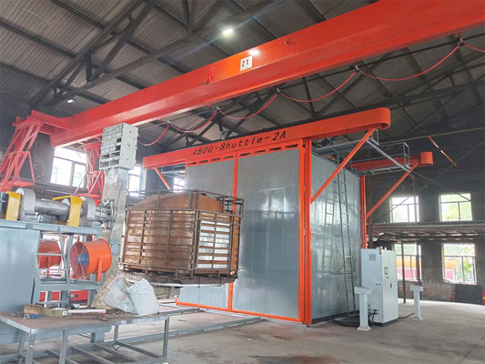 खरीदना स्वचालित शटल रोटेशनल मोल्डिंग मशीन 2 कैरिज 7.5 किलोवाट पावर पीएलसी नियंत्रण ऑनलाइन निर्माण