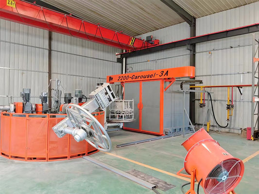 खरीदें High Capacity Polyethylene Turret Roto Mold Machine PLC Control System 1000 Liters ऑनलाइन निर्माण