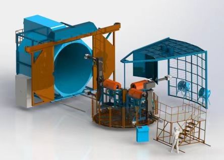 खरीदें Three Arm Tower Rotomolding Equipment Automatic PLC Controlled Rotary Plastic Forming ऑनलाइन निर्माण