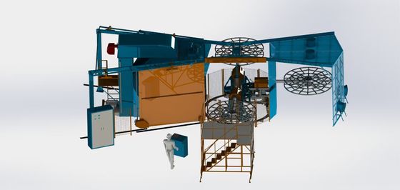 खरीदें Automatic Energy Saving Three Arm Oven Rotational Molding Machine ऑनलाइन निर्माण